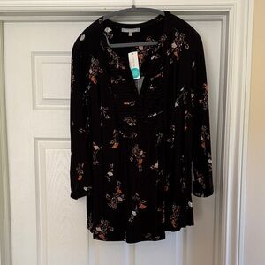 Daniel Rainn Black Floral Blouse